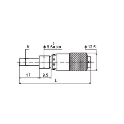 Indbygnings mikrometerskrue 0-13,0x0,01 mm med planparallel måleflade